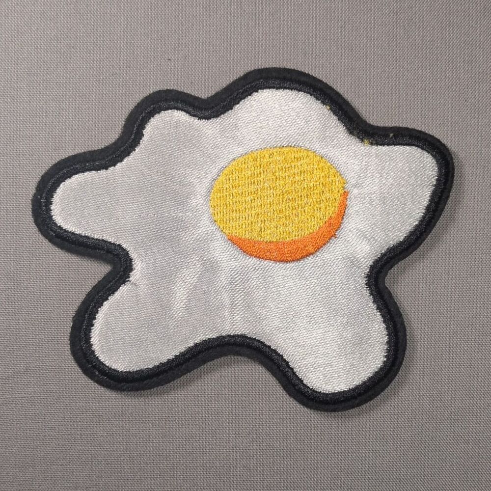 Fried Egg Embroidered Iron On Patch | Food Patch